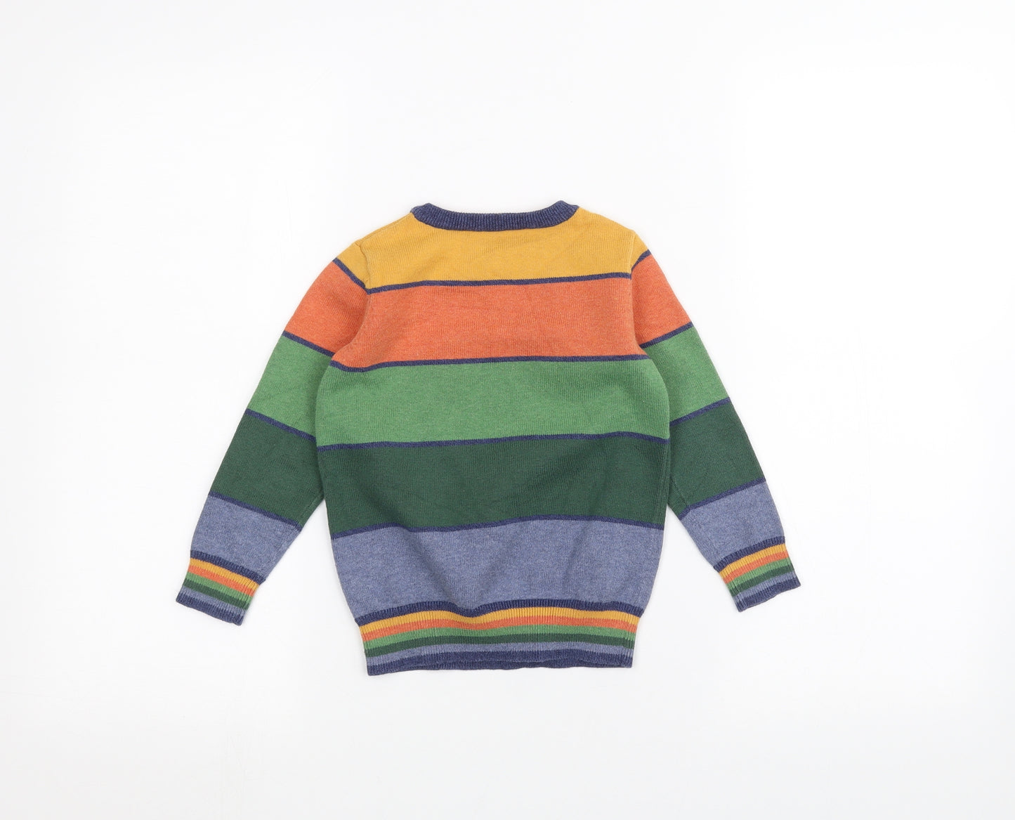 John Lewis Boys Green Striped  Pullover Jumper Size 4 Years