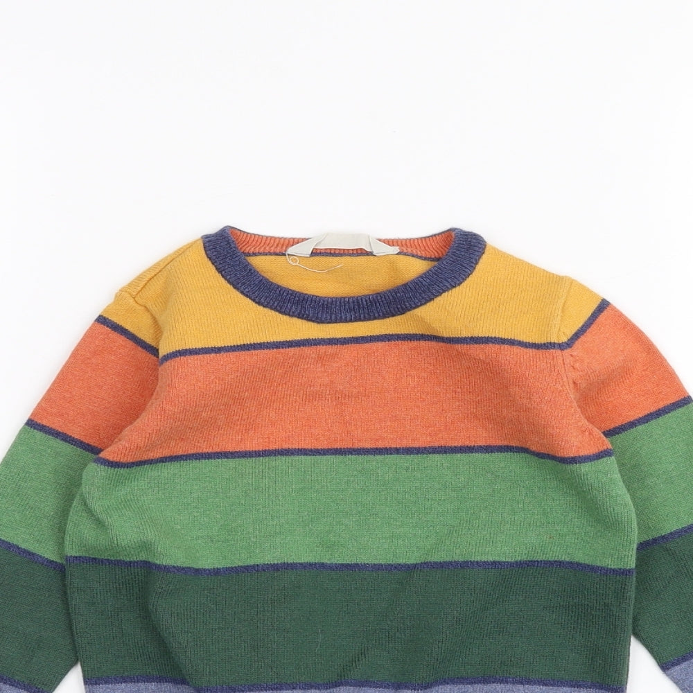 John Lewis Boys Green Striped  Pullover Jumper Size 4 Years
