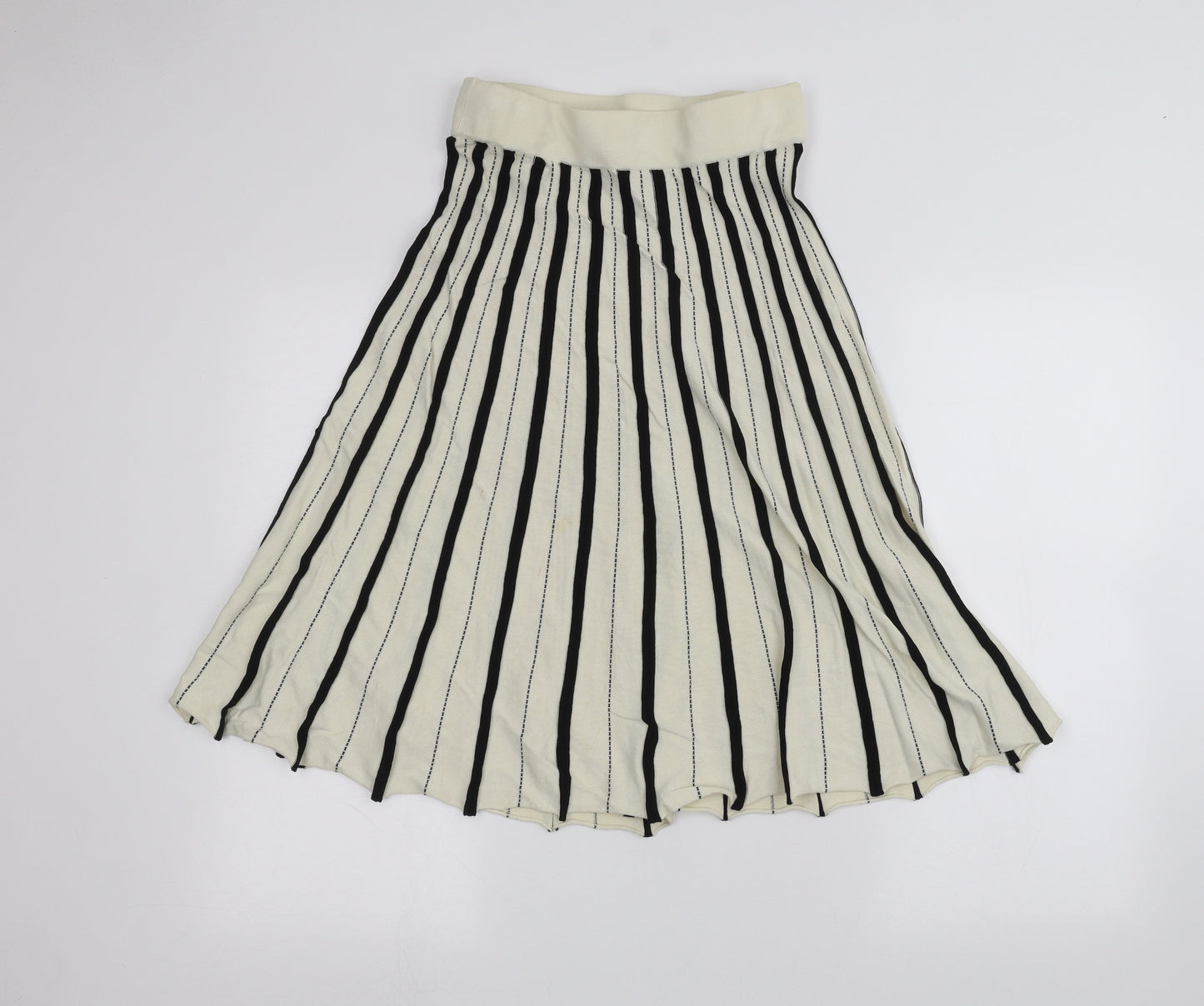 Kookai Womens White Striped  A-Line Skirt Size S