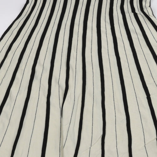 Kookai Womens White Striped  A-Line Skirt Size S
