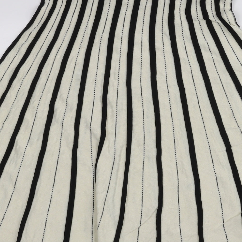 Kookai Womens White Striped  A-Line Skirt Size S