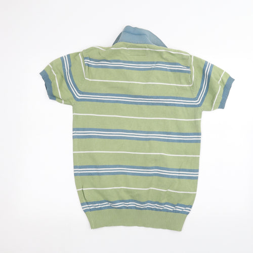 JM sport Mens Green Striped   Polo Size M