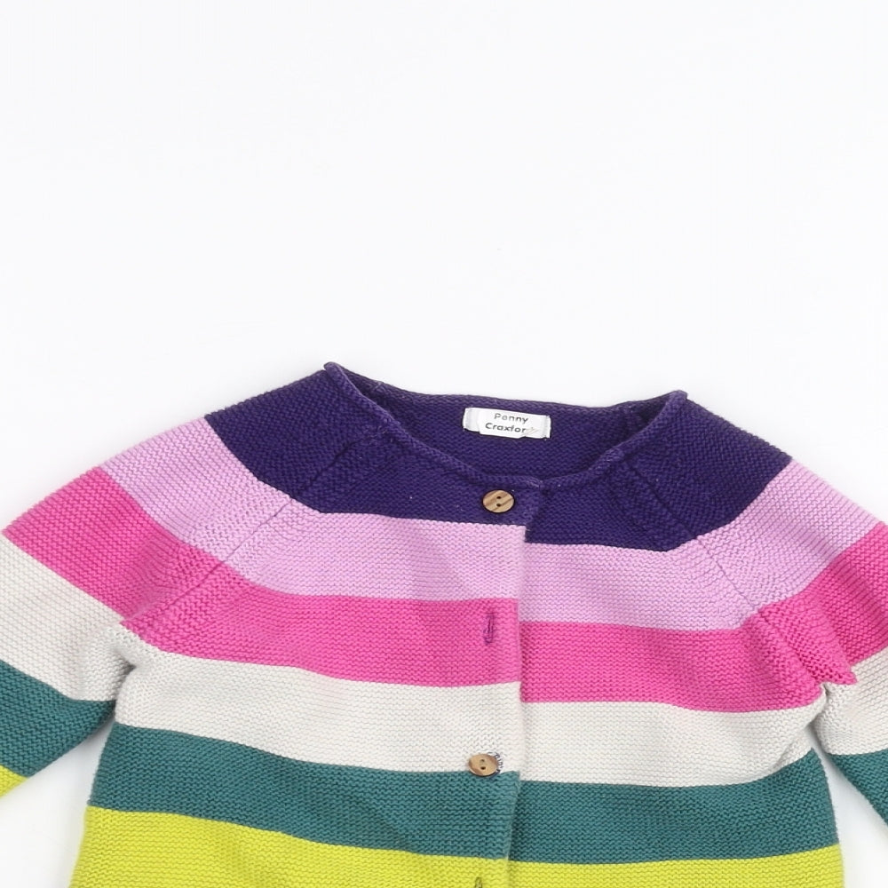 NEXT Girls Pink Striped  Jacket Coatigan Size 2-3 Years