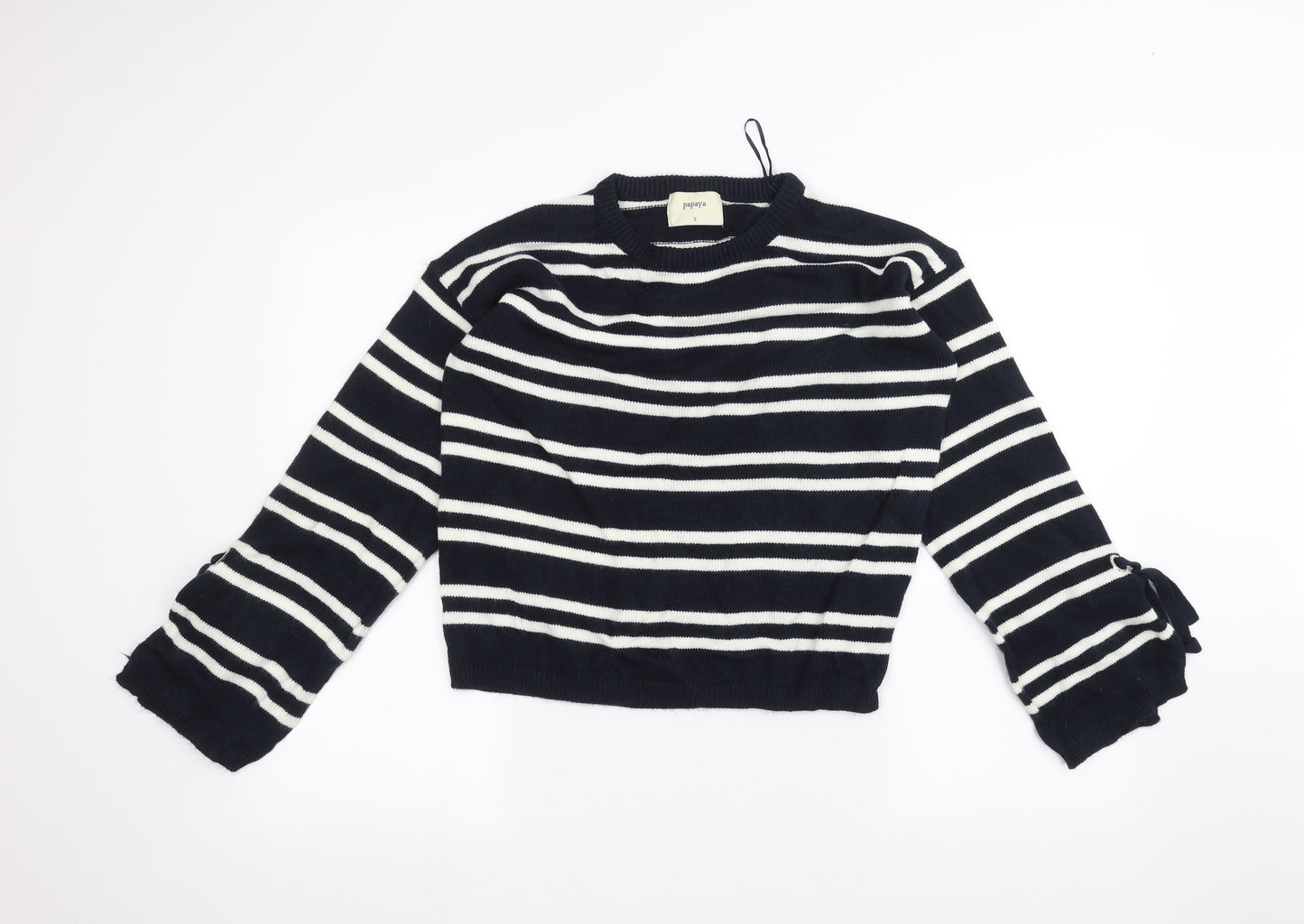Papaya Womens Blue Striped  Pullover Jumper Size S