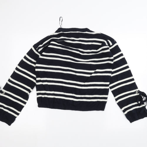 Papaya Womens Blue Striped  Pullover Jumper Size S