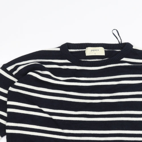 Papaya Womens Blue Striped  Pullover Jumper Size S