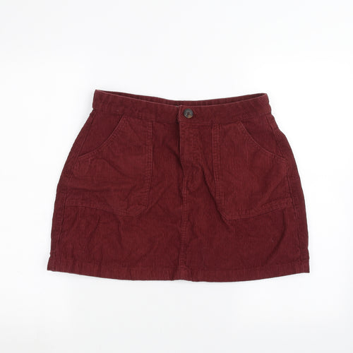 Denim & Co. Womens Red   A-Line Skirt Size 14