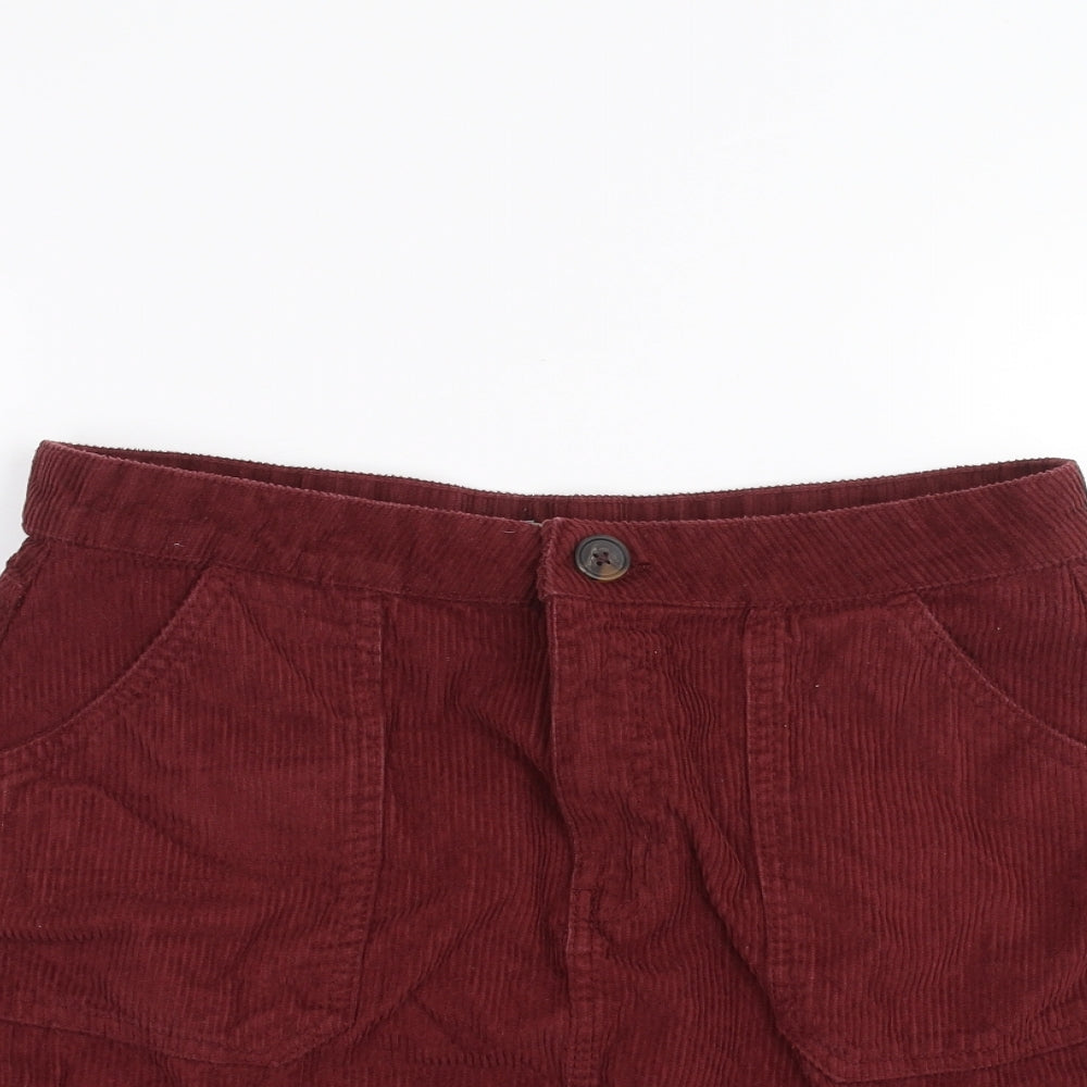 Denim & Co. Womens Red   A-Line Skirt Size 14