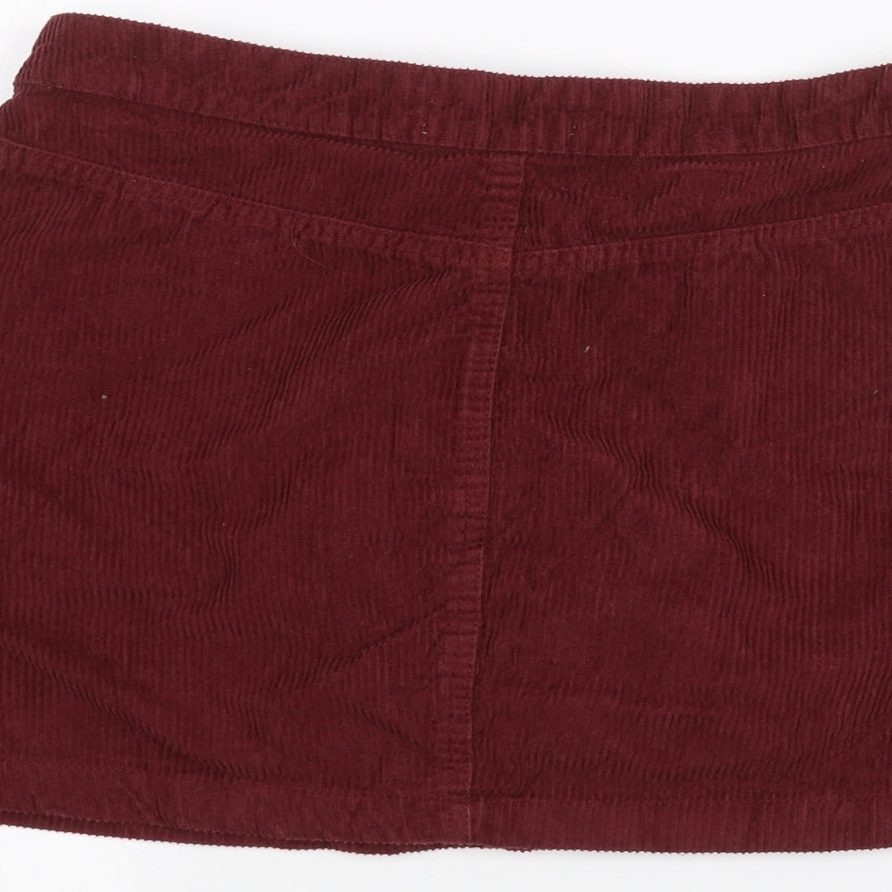 Denim & Co. Womens Red   A-Line Skirt Size 14