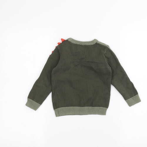 TU Boys Green   Pullover Jumper Size 3-4 Years  - DInosaur