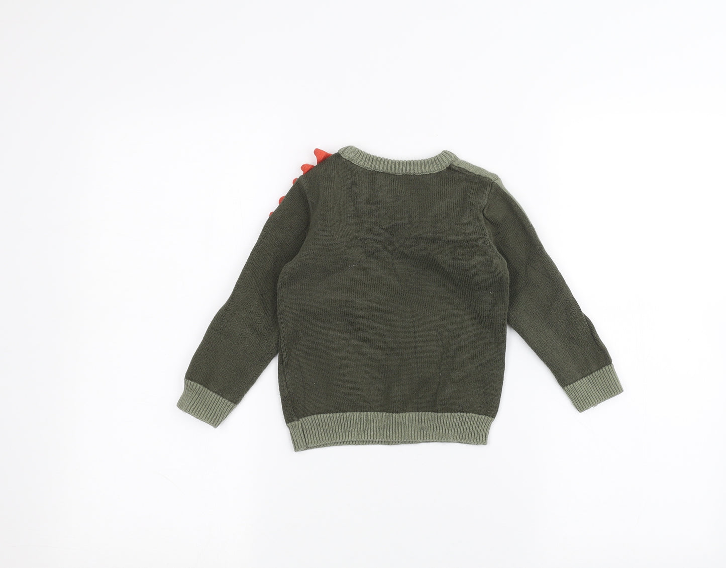 TU Boys Green   Pullover Jumper Size 3-4 Years  - DInosaur