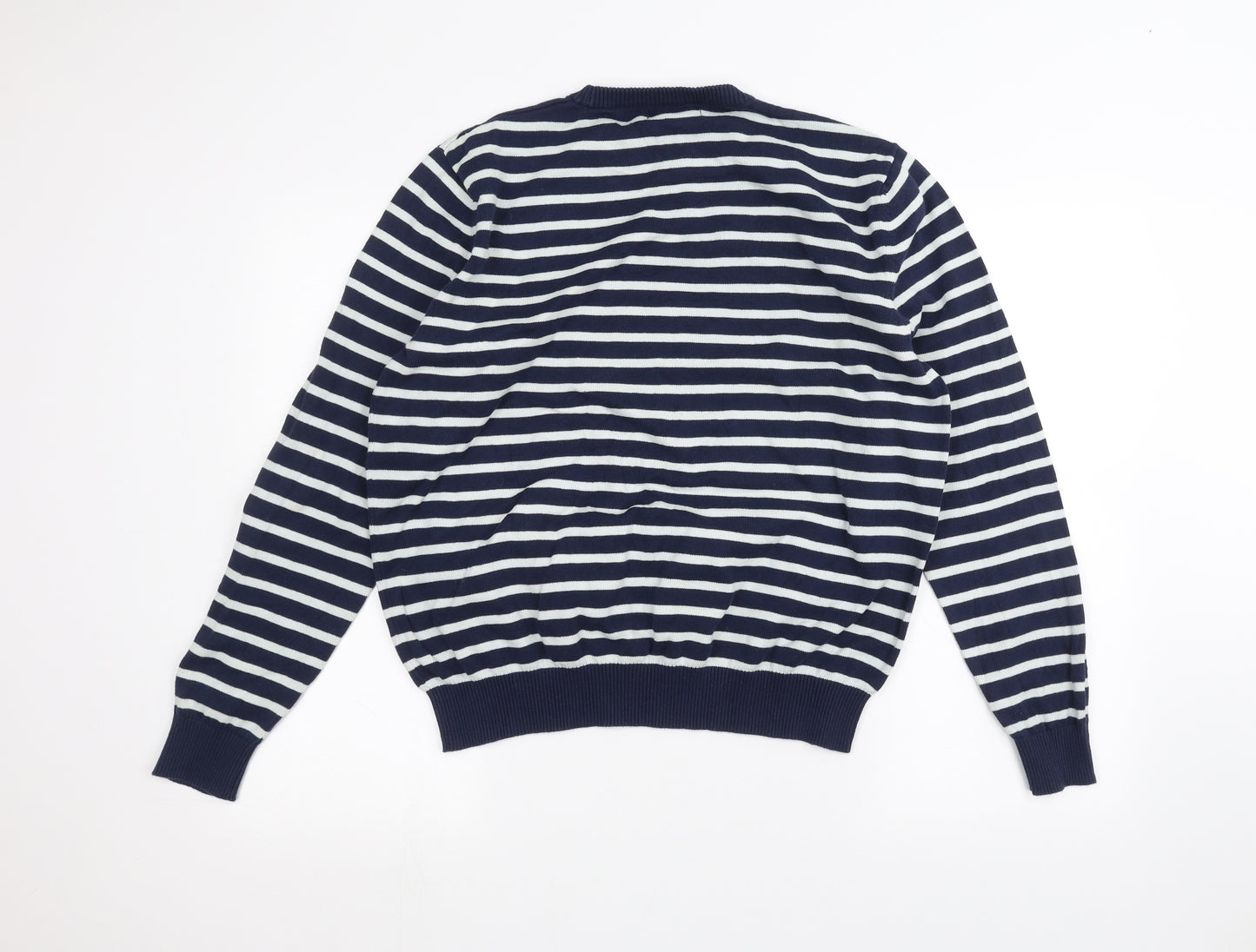 TU Mens Blue Striped  Pullover Jumper Size L