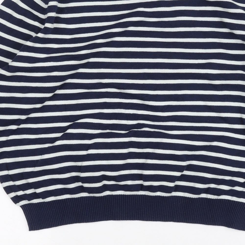 TU Mens Blue Striped  Pullover Jumper Size L