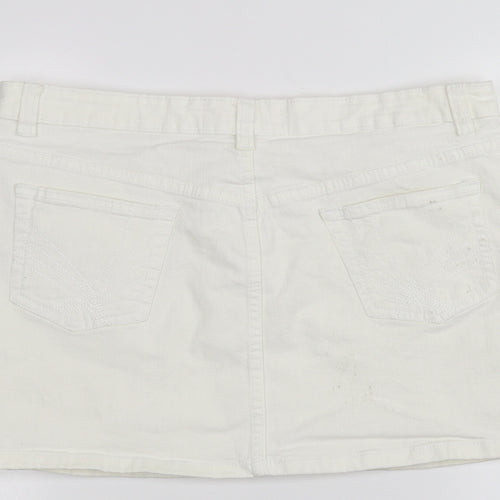 Cherokee Womens White   A-Line Skirt Size 14