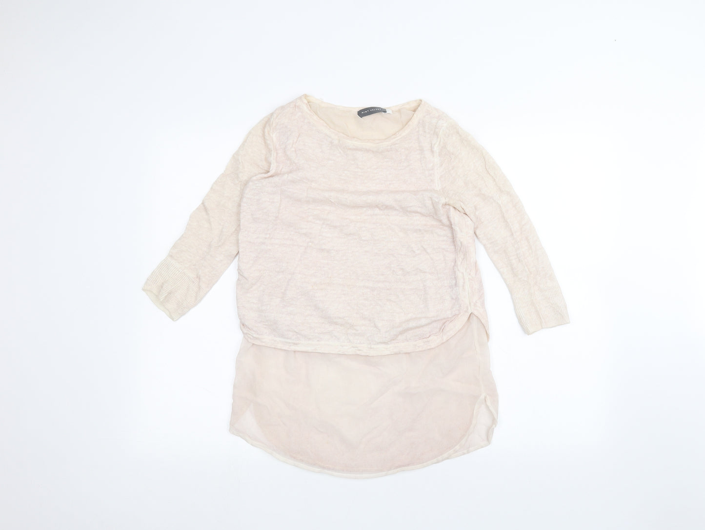 Mint Velvet Womens Beige   Basic Blouse Size 10