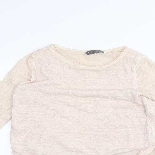 Mint Velvet Womens Beige   Basic Blouse Size 10