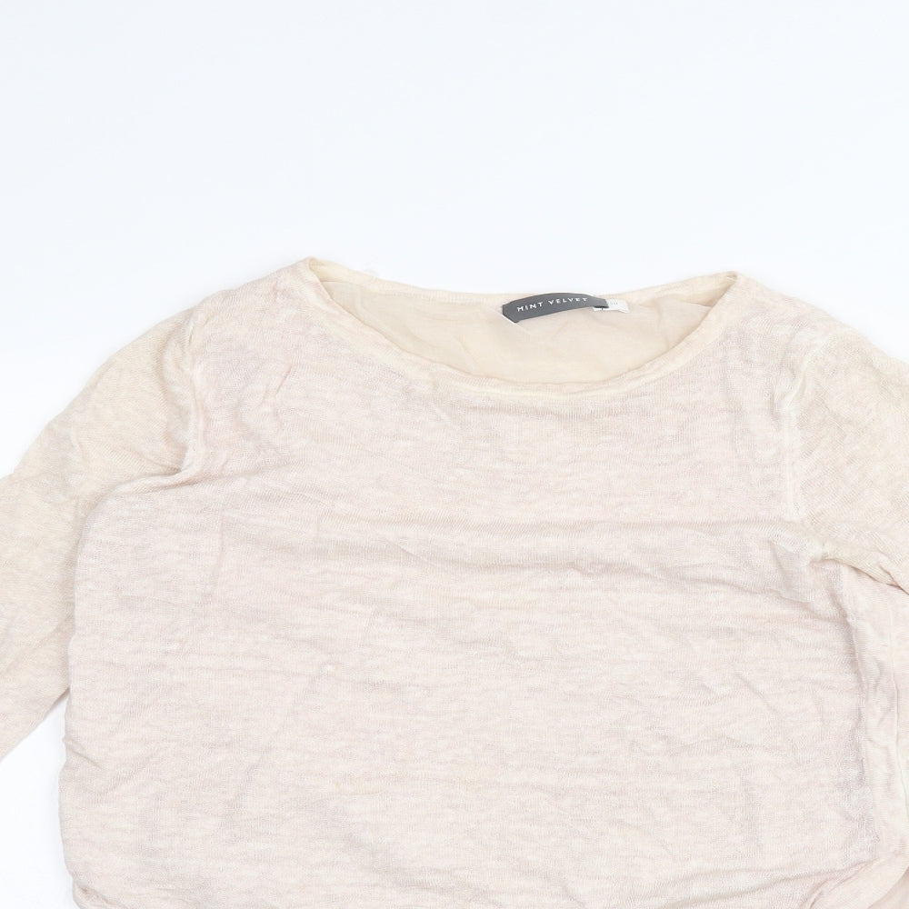Mint Velvet Womens Beige   Basic Blouse Size 10