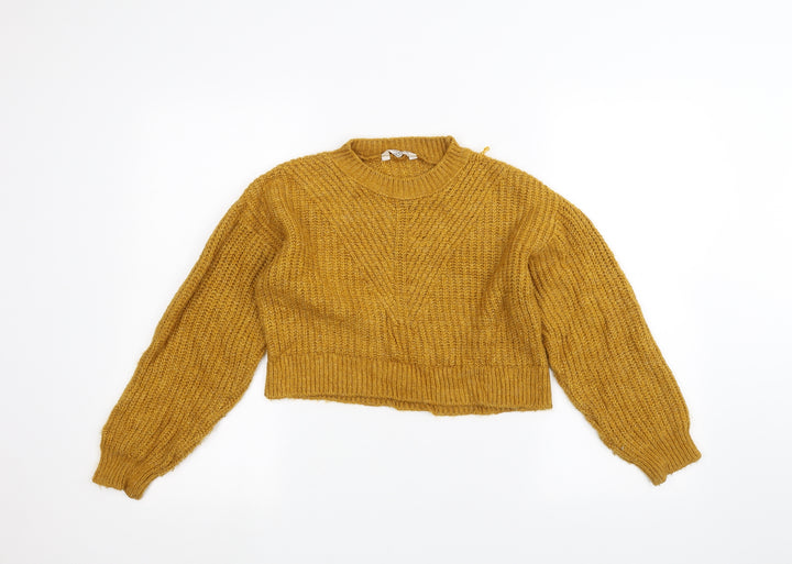 Matalan Girls Yellow Pullover Jumper Size 10 Years
