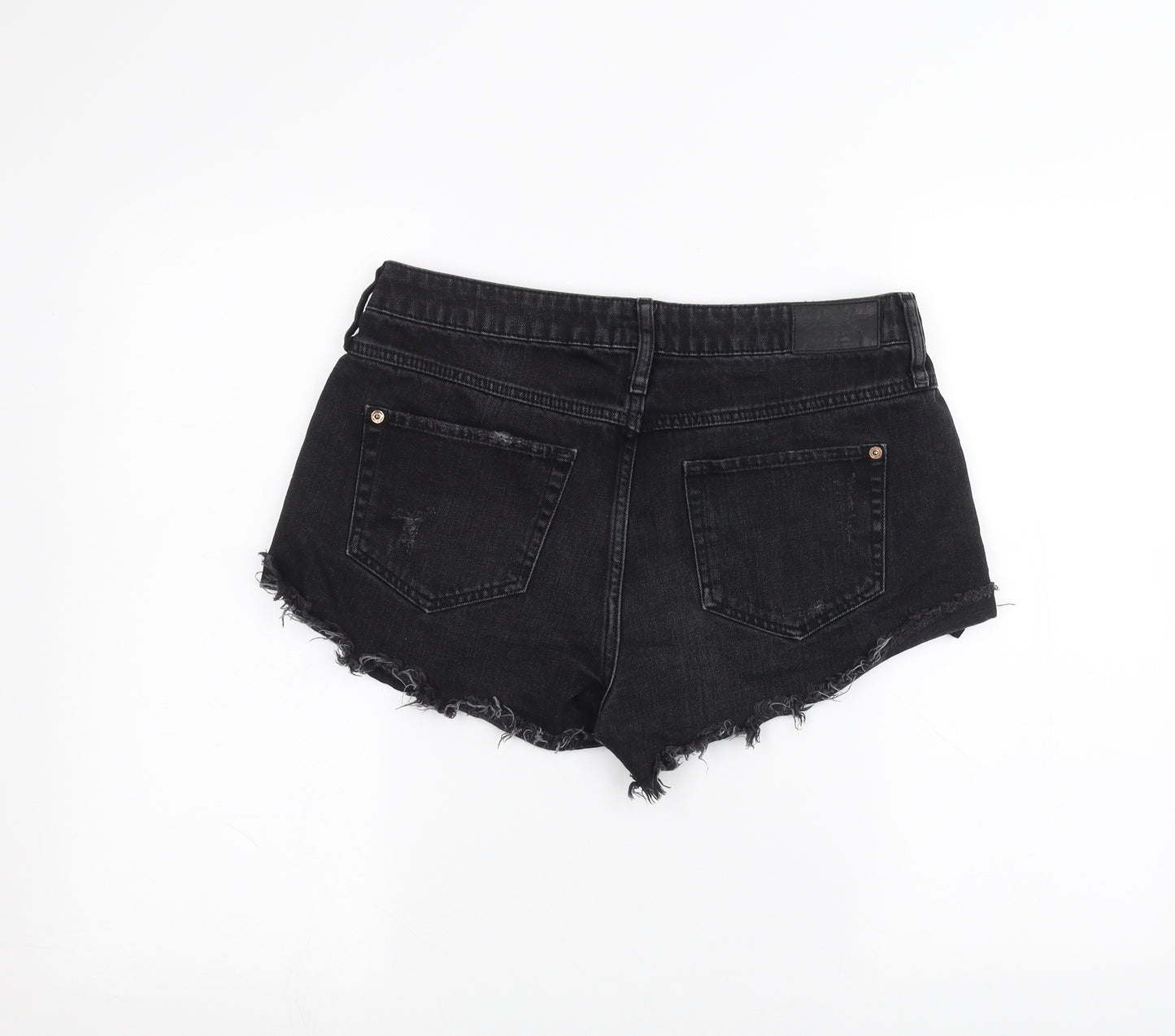 River Island Womens Black  Denim Cut-Off Shorts Size 12