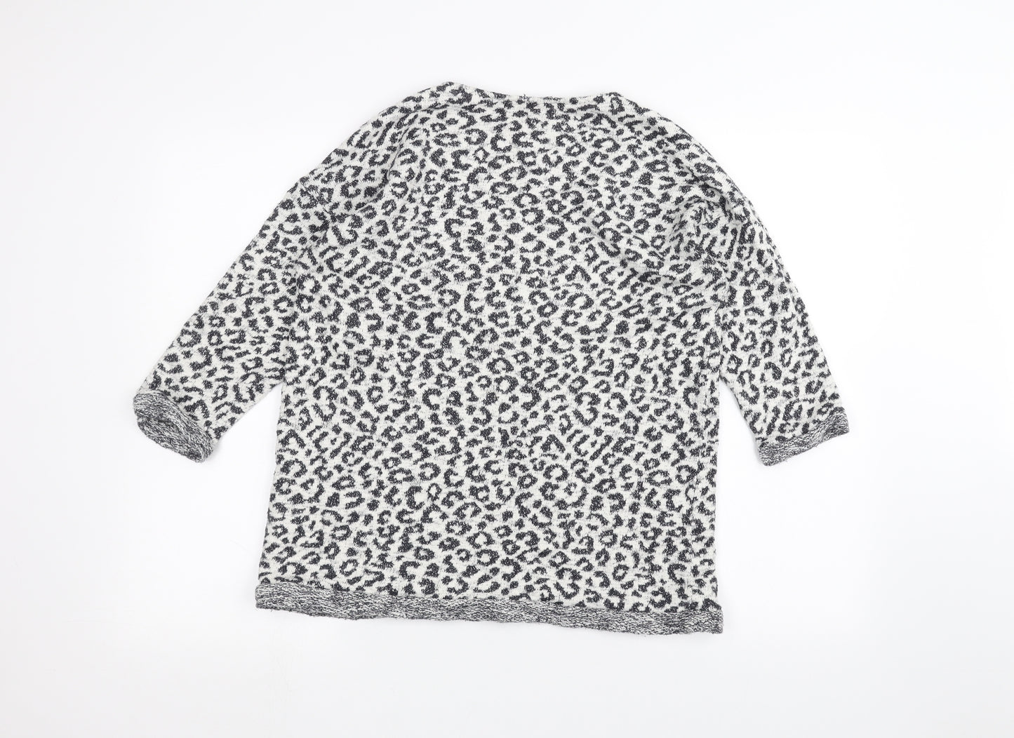 F&F Womens White Animal Print  Pullover Jumper Size 16