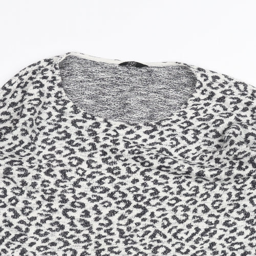 F&F Womens White Animal Print  Pullover Jumper Size 16