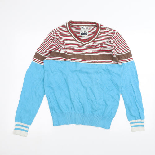 Urban District Womens Blue Striped  Pullover Jumper Size L