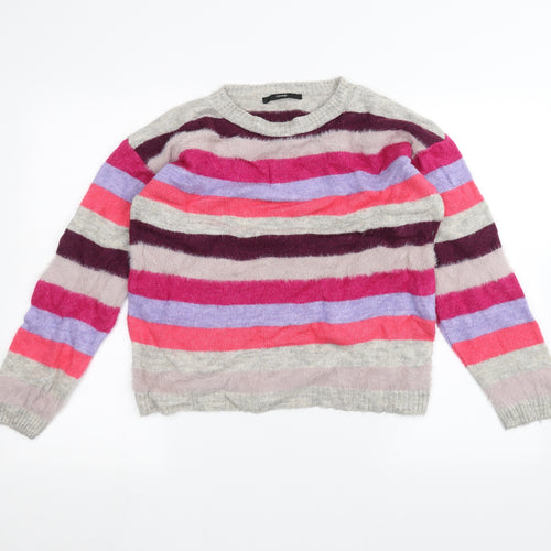 George Womens Grey Striped  Pullover Jumper Size S