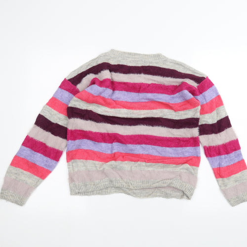George Womens Grey Striped  Pullover Jumper Size S