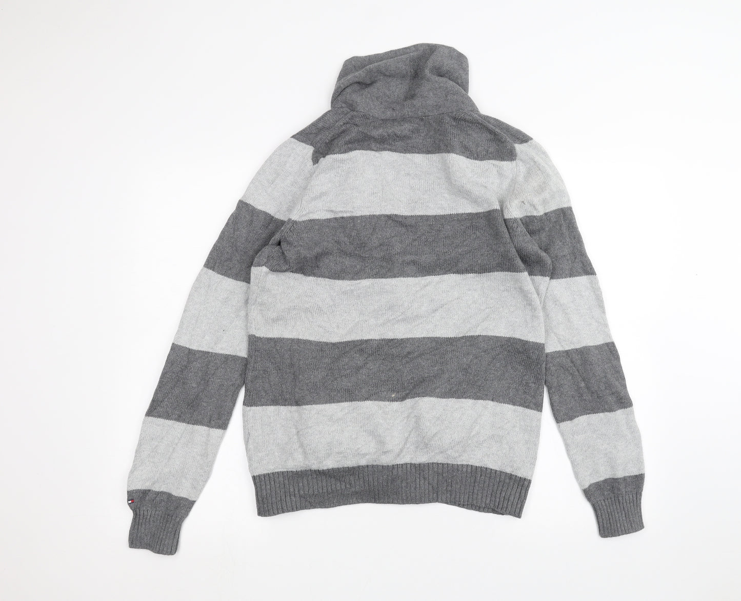 Tommy Hilfiger Mens Grey Striped  Jacket Coatigan Size M