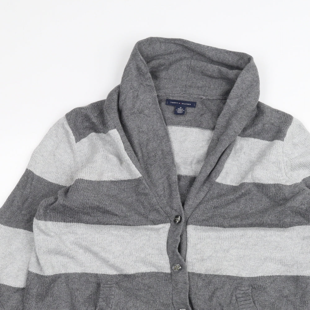 Tommy Hilfiger Mens Grey Striped  Jacket Coatigan Size M