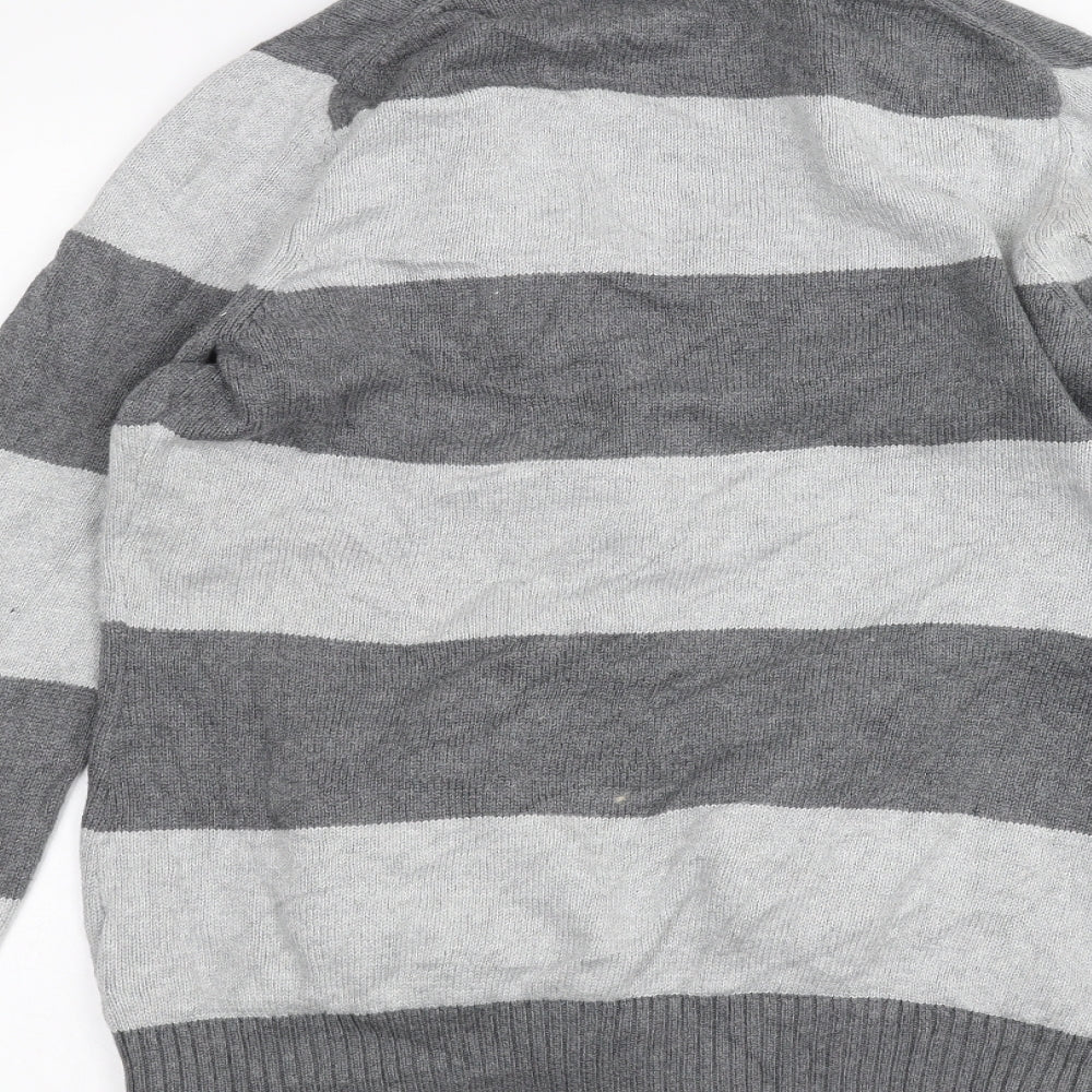 Tommy Hilfiger Mens Grey Striped  Jacket Coatigan Size M