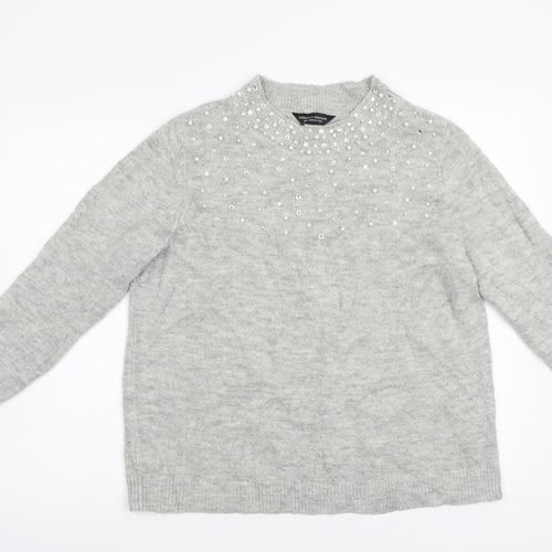 Dorothy Perkins Womens Grey   Pullover Jumper Size 18  - Beaded