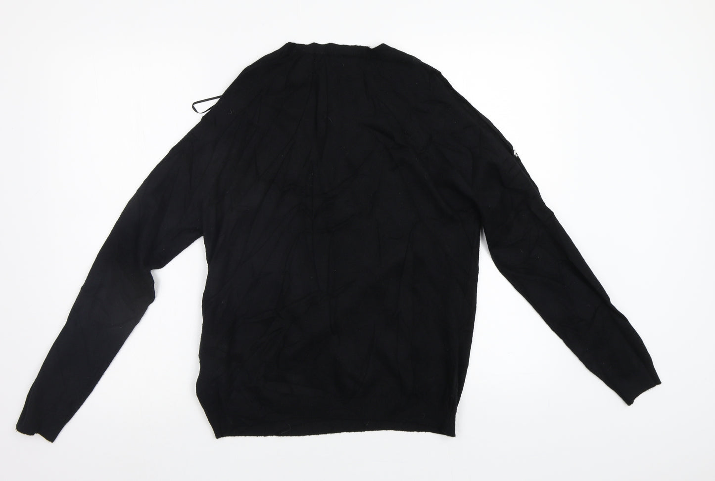 Society 8 Womens Black Floral  Pullover Jumper Size 12  - Embellished