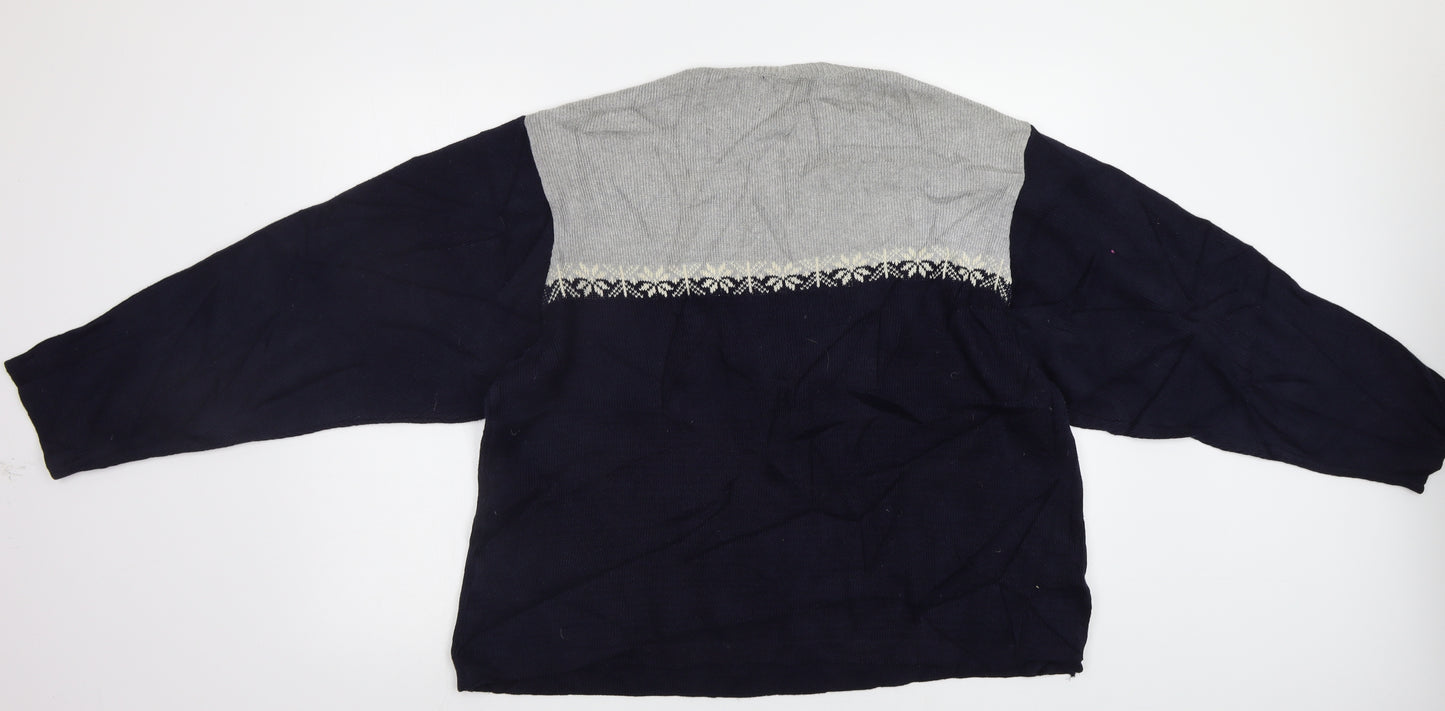 Gap Mens Blue Fair Isle  Pullover Jumper Size L