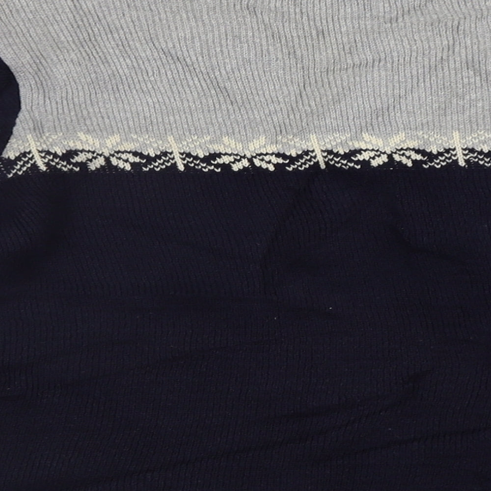 Gap Mens Blue Fair Isle  Pullover Jumper Size L