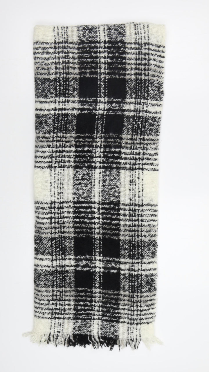F&F Womens Grey Check Shawl/Wrap
