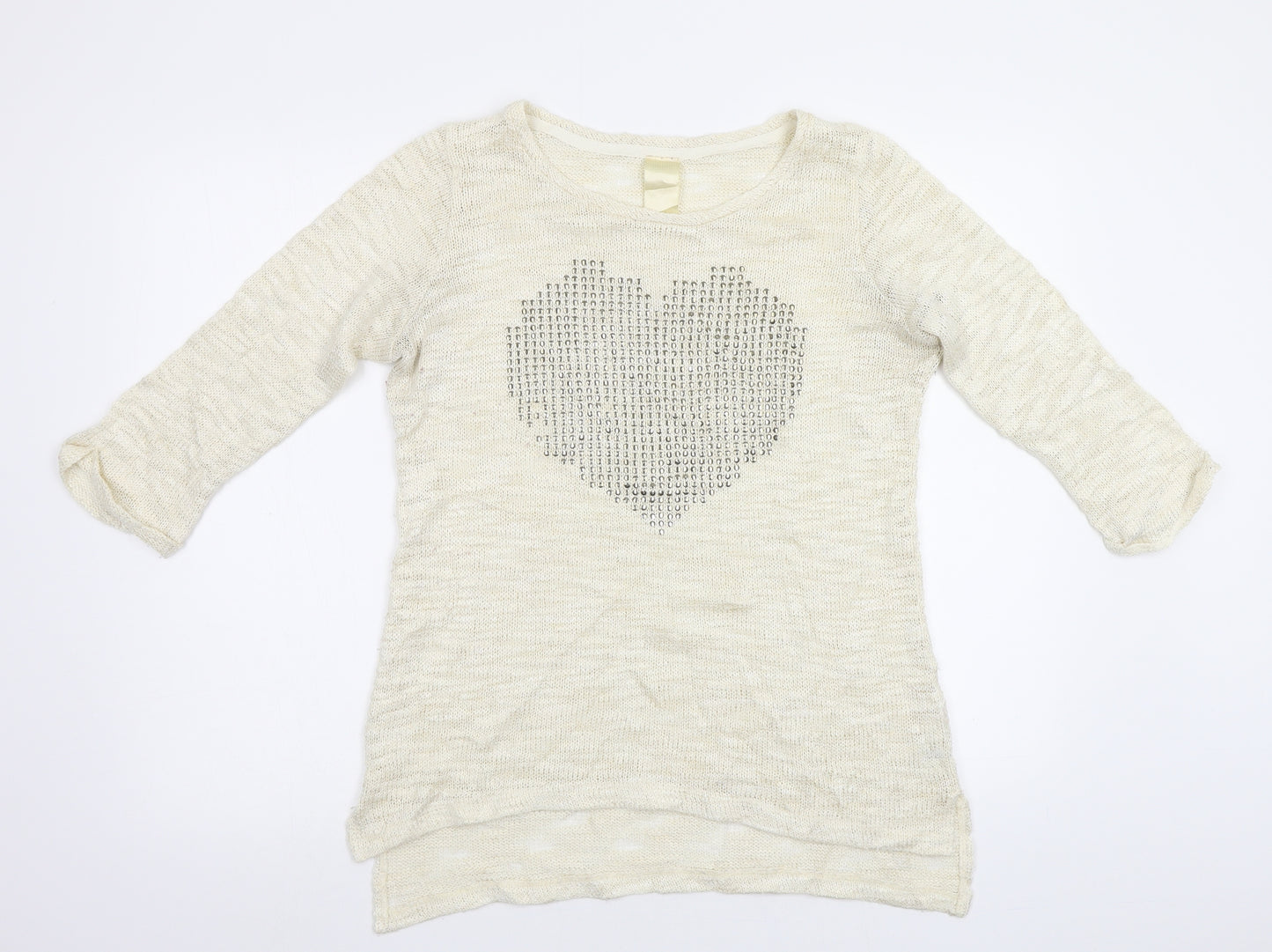 NEXT Womens Beige   Pullover Jumper Size 18  - Heart