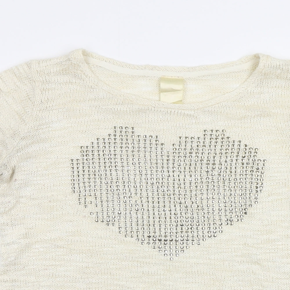 NEXT Womens Beige   Pullover Jumper Size 18  - Heart