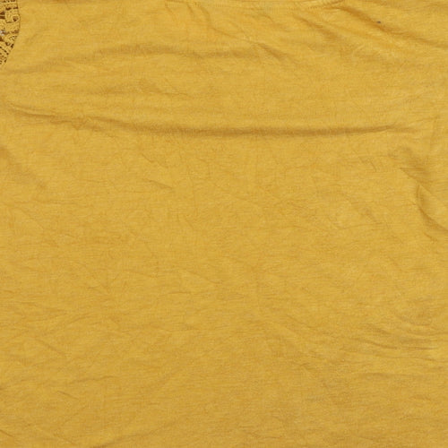George Womens Yellow   Basic Blouse Size 10  - Lace Sleeves