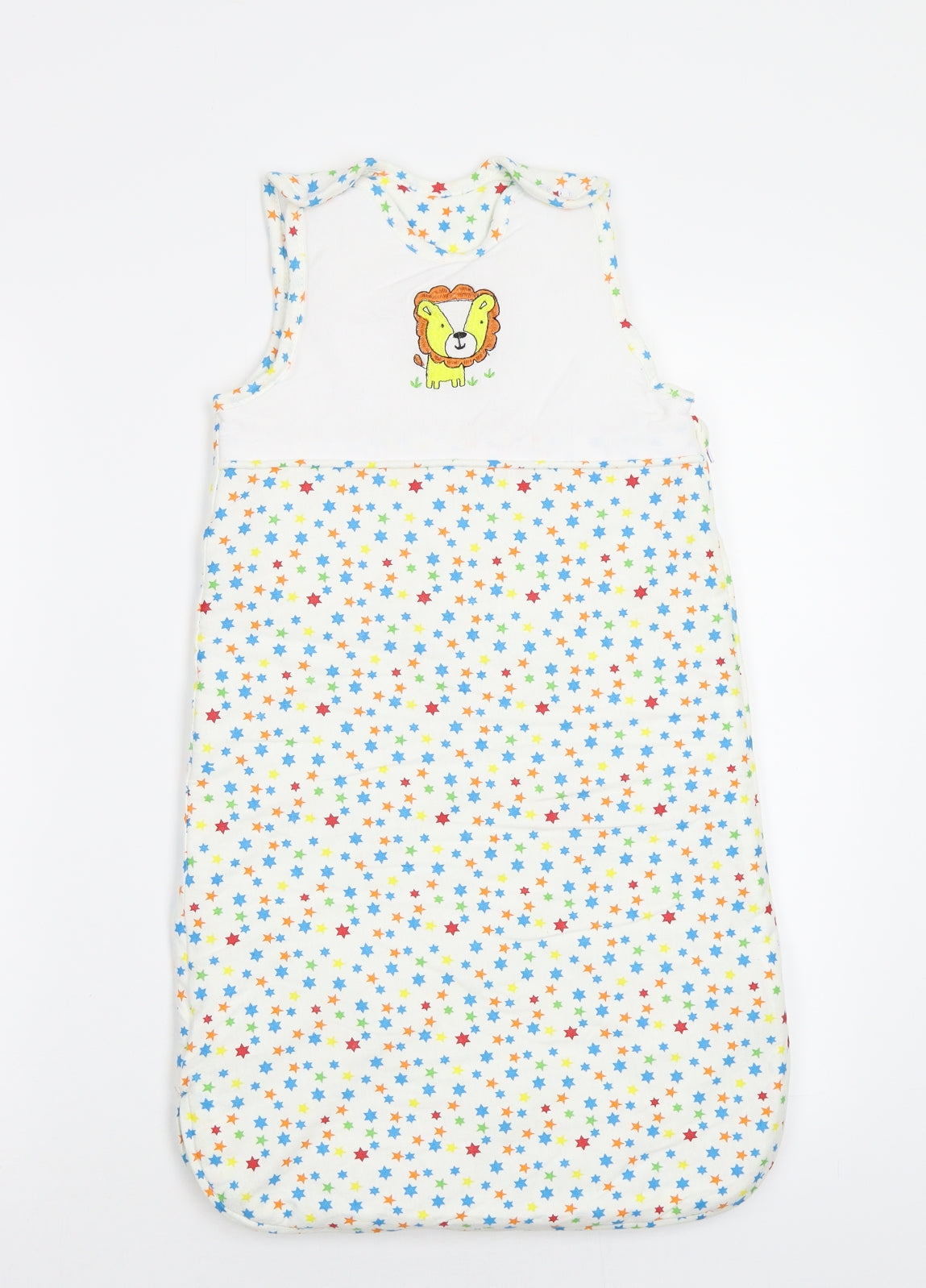 Tesco Baby White Geometric  Babygrow One-Piece Size 0-3 Months  - Lion