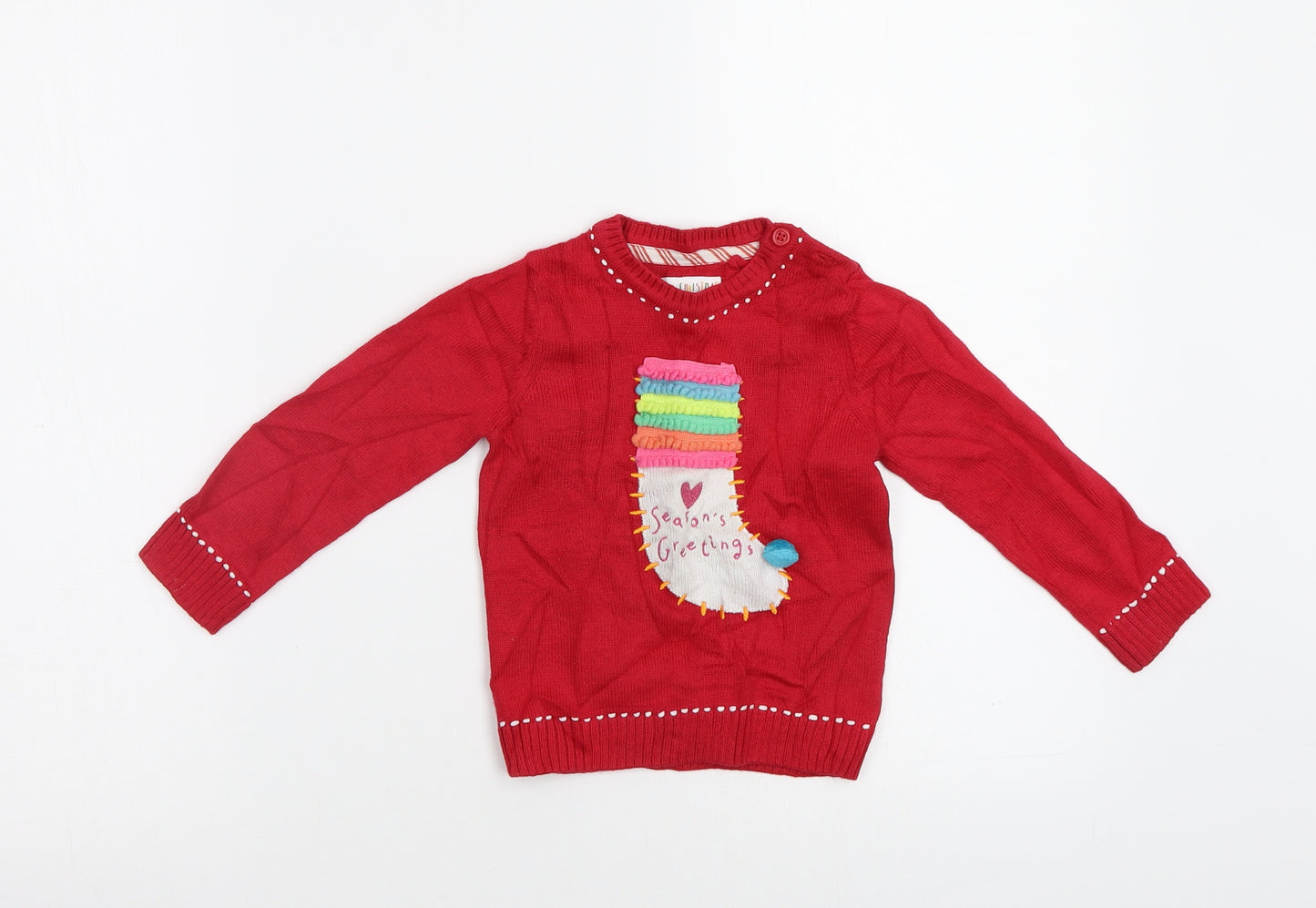 Mothercare Baby Red   Pullover Jumper Size 12-18 Months  - Xmas jumper