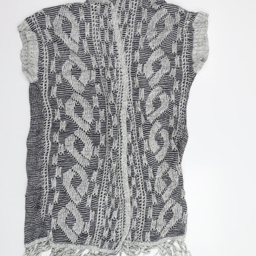 NEXT Womens Grey Geometric  Cardigan Jumper Size 16