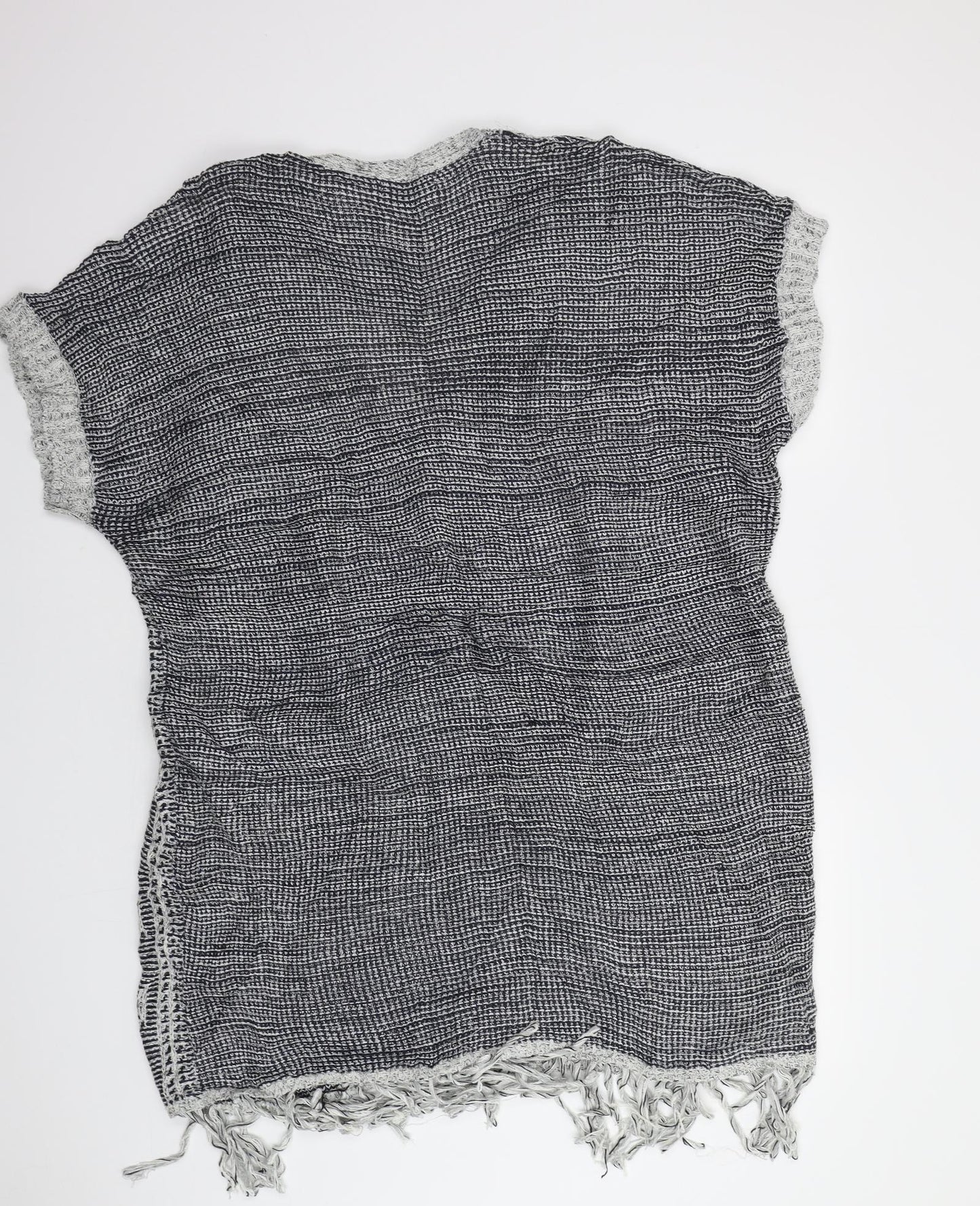 NEXT Womens Grey Geometric  Cardigan Jumper Size 16