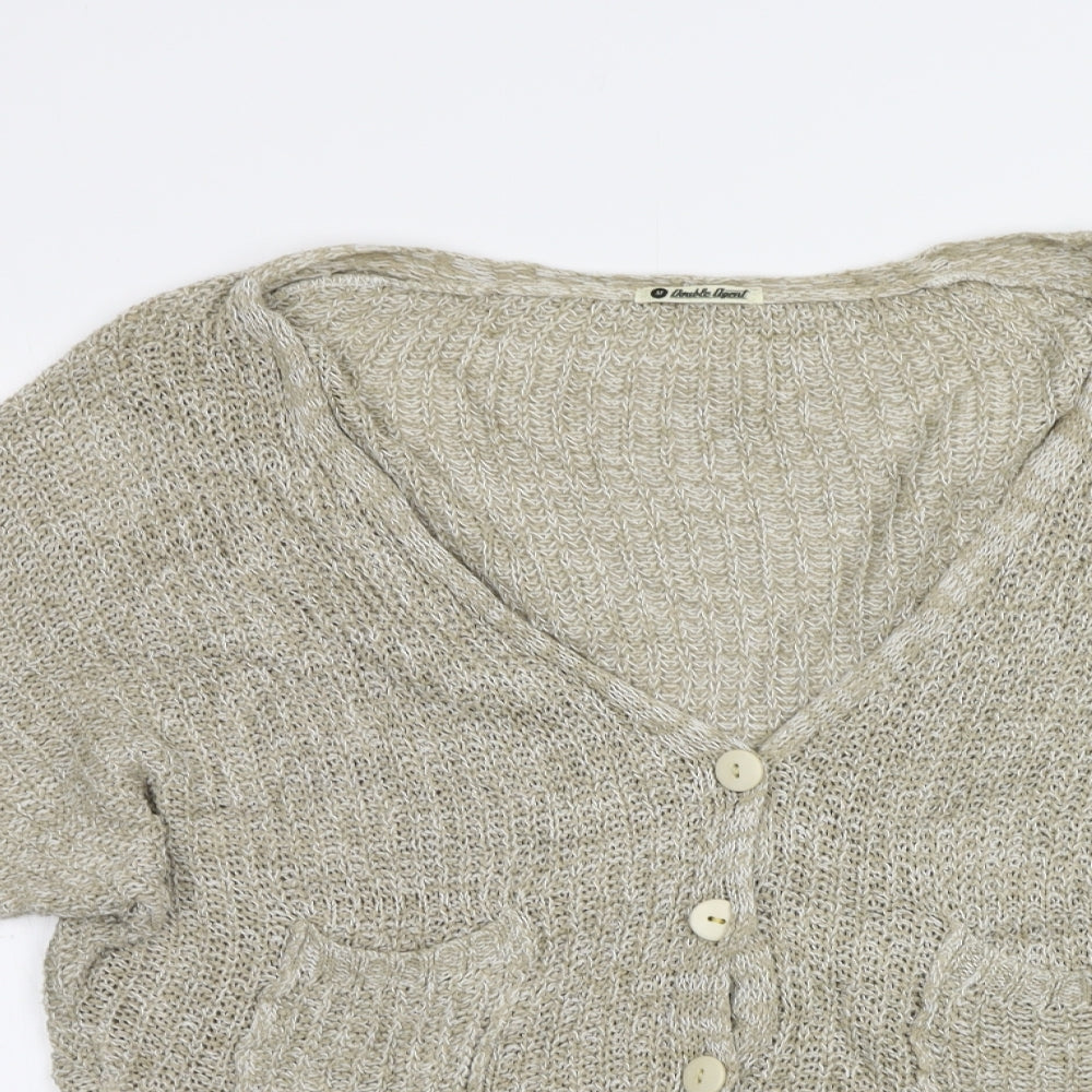 Double Agent Womens Beige   Cardigan Jumper Size M