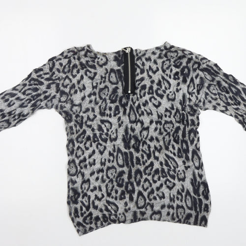 M&Co Womens Green Animal Print  Pullover Jumper Size 14