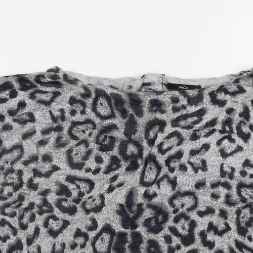 M&Co Womens Green Animal Print  Pullover Jumper Size 14