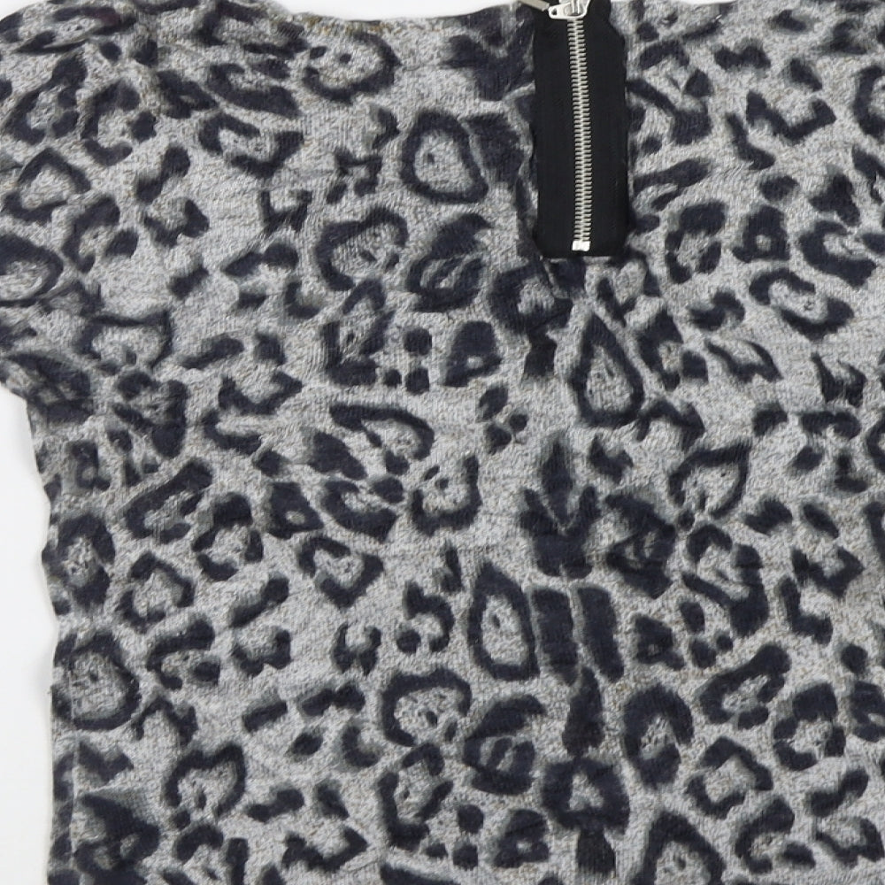 M&Co Womens Green Animal Print  Pullover Jumper Size 14