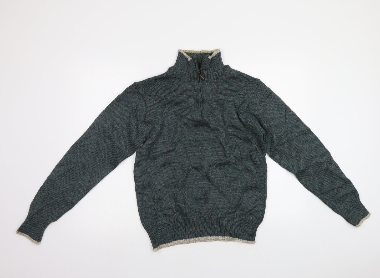 Woolovers Mens Green   Pullover Jumper Size S
