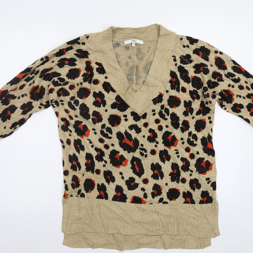 NEXT Womens Beige Animal Print  Pullover Jumper Size M