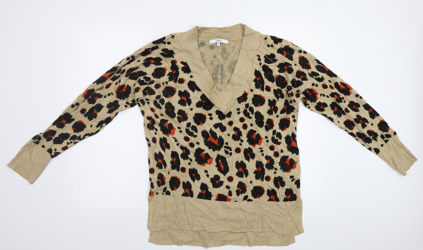 NEXT Womens Beige Animal Print  Pullover Jumper Size M